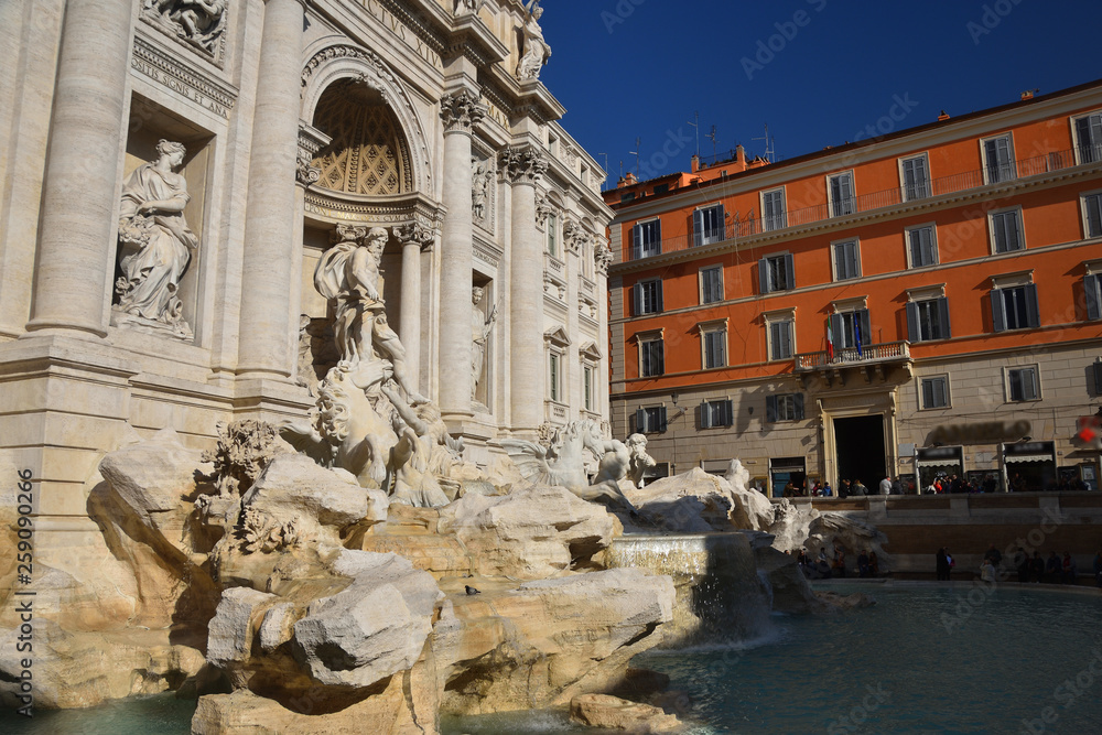 Trevi Fountain - popular rome landmark. Italy. 