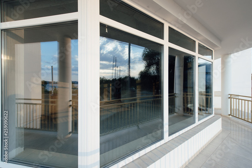 Large windows in the cottage