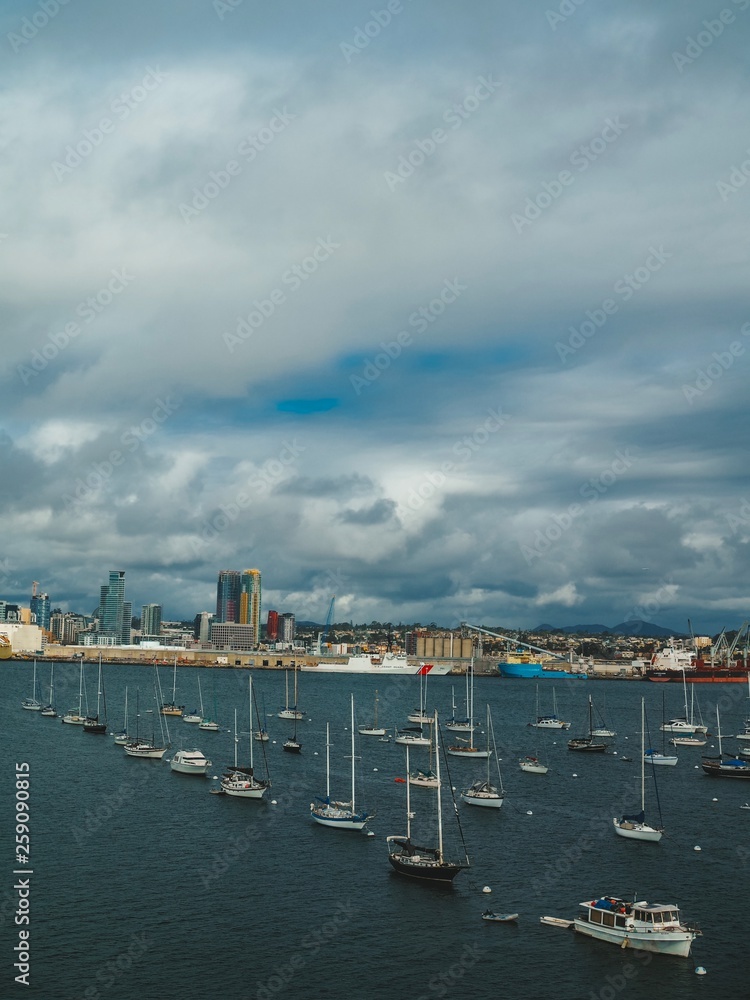 San Diego Yachts and City Skyline