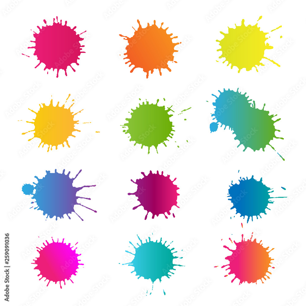 Colorful Stain Set Isolated Colorful Stain Set Isolated