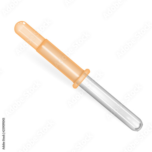 Medical pipette icon. Realistic illustration of medical pipette vector icon for web design isolated on white background
