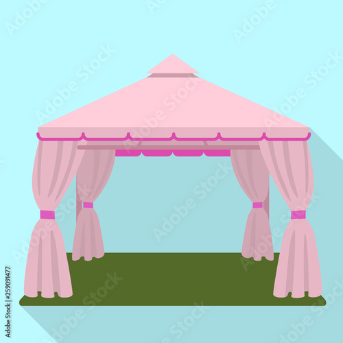 Wedding tent icon. Flat illustration of wedding tent vector icon for web design