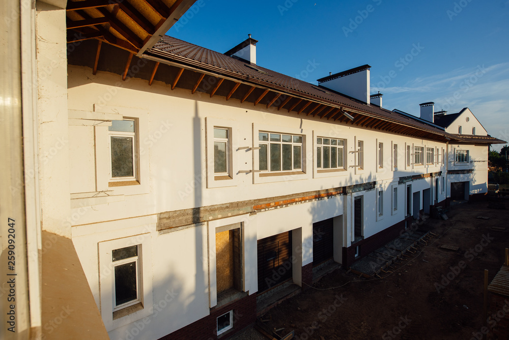 Large two-storey white country house