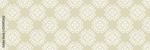 Floral seamless pattern. White on olive green background