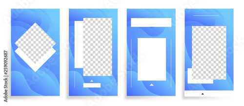 Colorful Abstract Background. Stories Templates with Fluid Shape. Sales Advertising Concept. Flow Trendy 2019 Background - Vector
