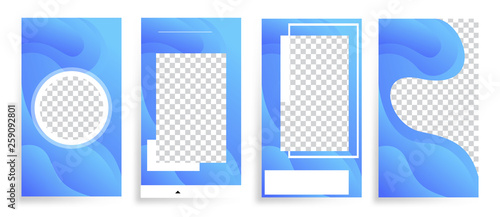 Colorful Abstract Background. Stories Templates with Fluid Shape. Sales Advertising Concept. Flow Trendy 2019 Background - Vector