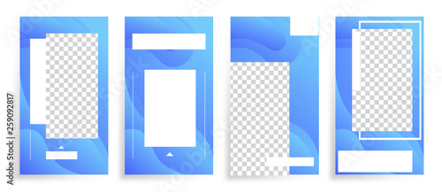 Colorful Abstract Background. Stories Templates with Fluid Shape. Sales Advertising Concept. Flow Trendy 2019 Background - Vector