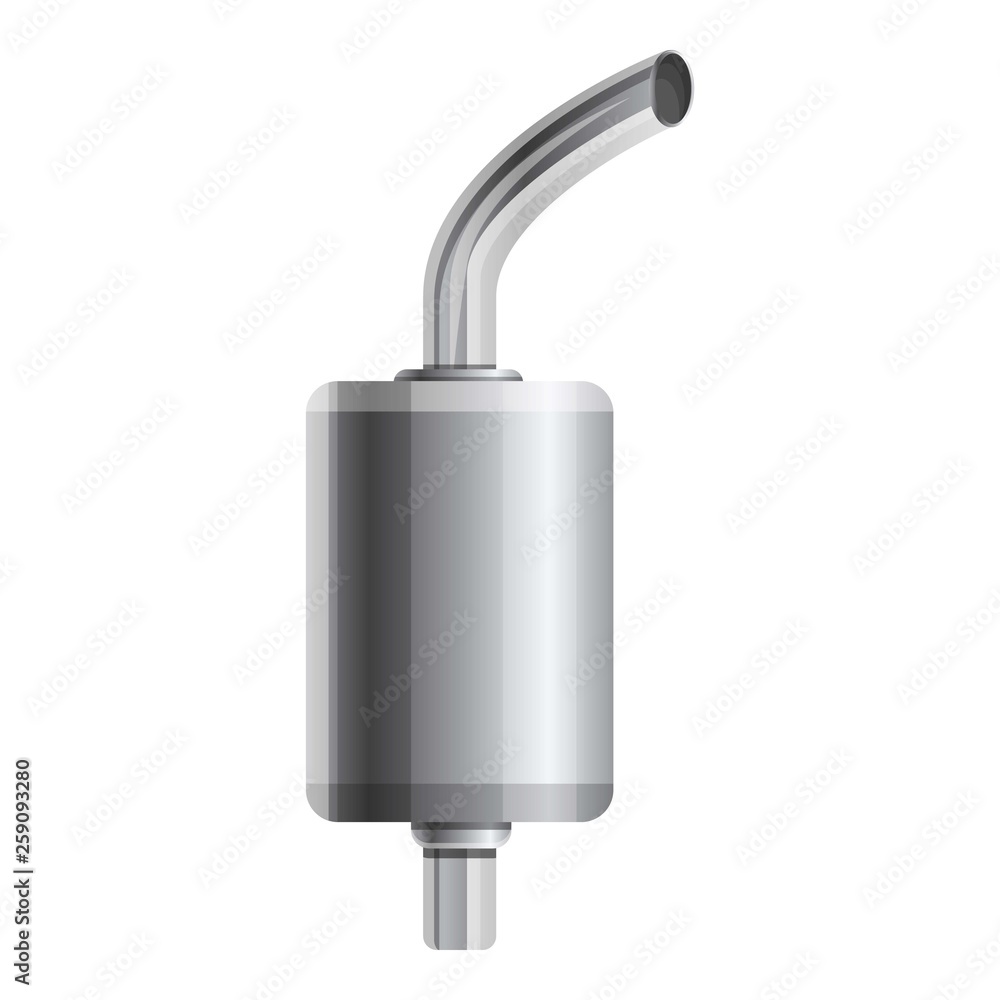 Exhaust pipe icon. Cartoon of exhaust pipe vector icon for web design isolated on white background Exhaust pipe icon. Cartoon of exhaust pipe vector icon for web design isolated on white background
