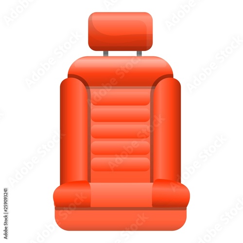 Red car seat icon. Cartoon of red car seat vector icon for web design isolated on white background