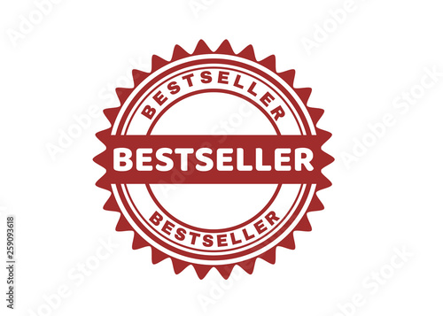 red stamp bestseller vector