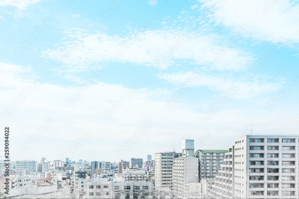 Fototapeta premium panoramic modern city skyline mix sketch effect