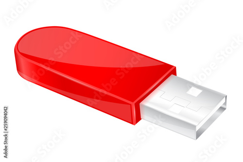USB flash drive. Red memory stick