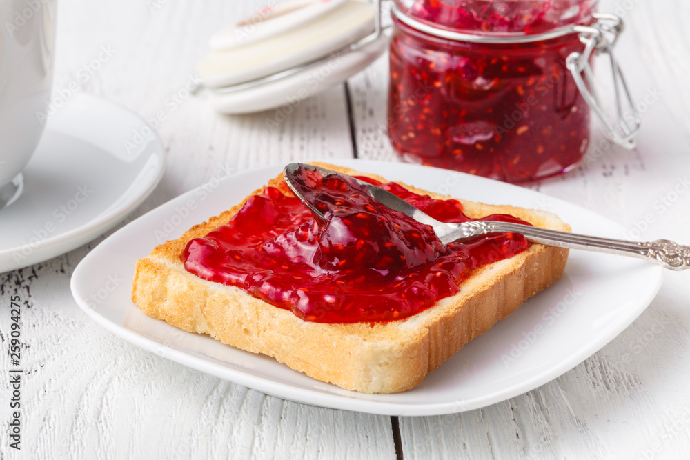 breakfast toast bread with homemade jamt breakfast toast bread with homemade jamt