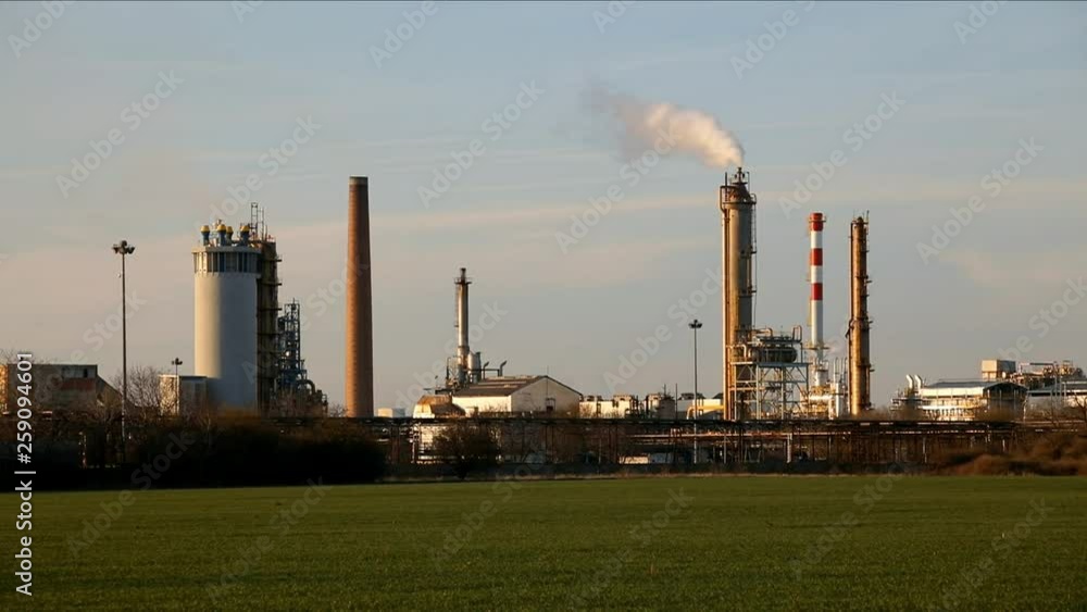 Oil refinery in the day - Time lapse Oil refinery in the day - Time lapse