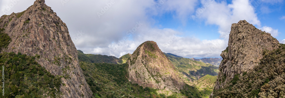 Panoramic landscape view at la Gomera, Canary Islands, Spain