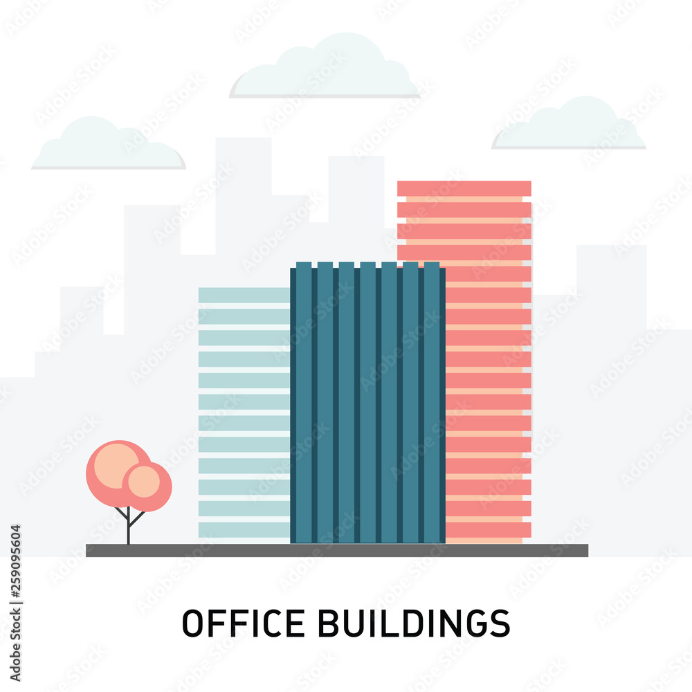 Modern office buildings. The concept of construction.