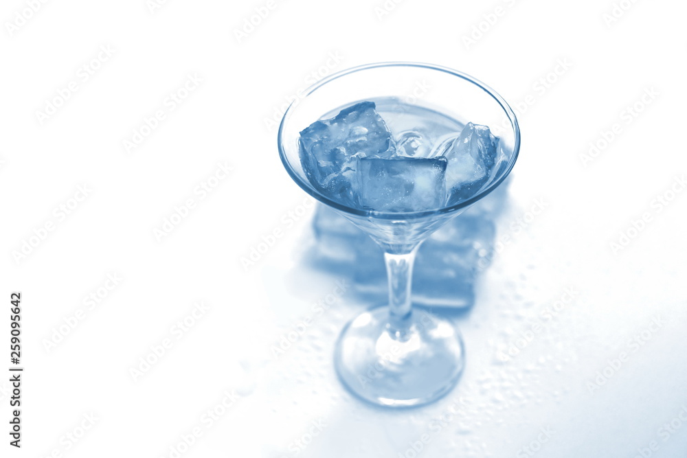 drink in a martini glass with ice cubes. drink in a martini glass with ice cubes.