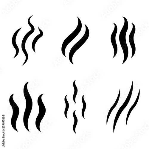 Smoke steam silhouette icon illustration isolated on white background