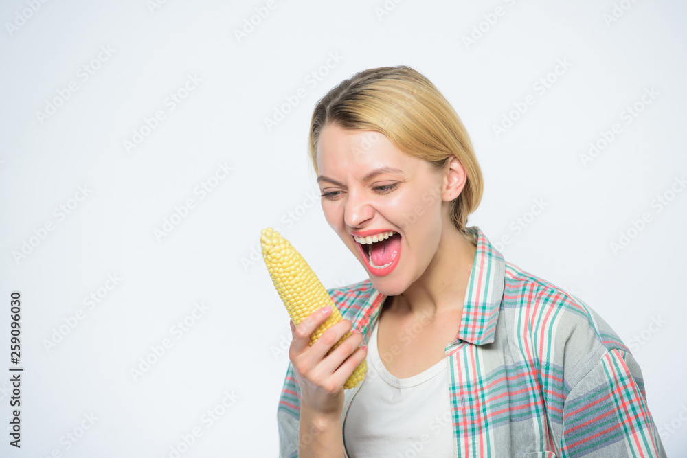 healthy teeth. agriculture and cultivation. Farming, farmer girl with maize. corn crop. vitamin and dieting food. Happy woman eating corn. vegetable harvest. Agriculture is our wisest pursuit healthy teeth. agriculture and cultivation. Farming, farmer girl with maize. corn crop. vitamin and dieting food. Happy woman eating corn. vegetable harvest. Agriculture is our wisest pursuit