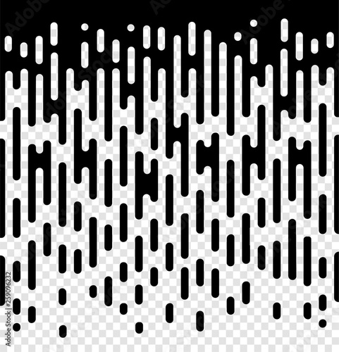 Vector Halftone Transition Abstract Wallpaper Pattern. Seamless Black And White Irregular Rounded Lines Background for modern flat web site design. - Vector