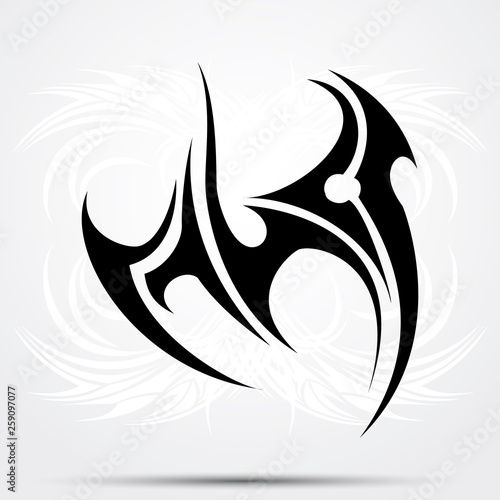 Maori styled tattoo pattern fits for a shoulder or an ankle.