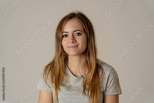 Portrait of happy excited beautiful teenager woman with happy facial expression © SB Arts Media