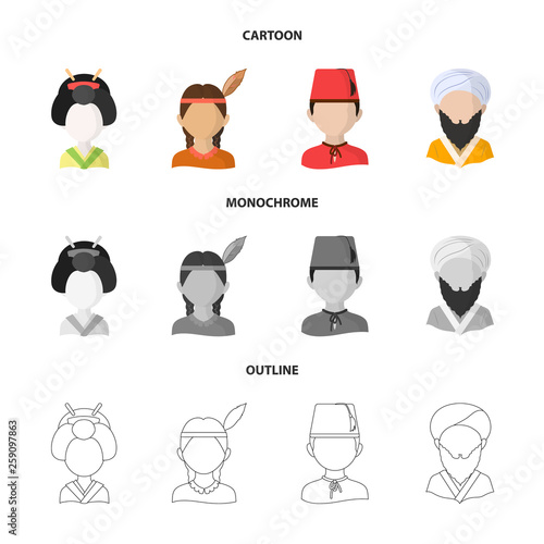 Isolated object of imitator and resident sign. Set of imitator and culture stock vector illustration.
