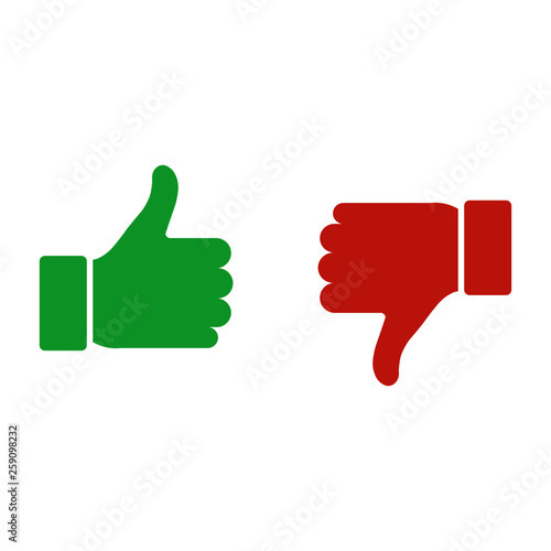 Set of thumb up icons, vector illustration photo