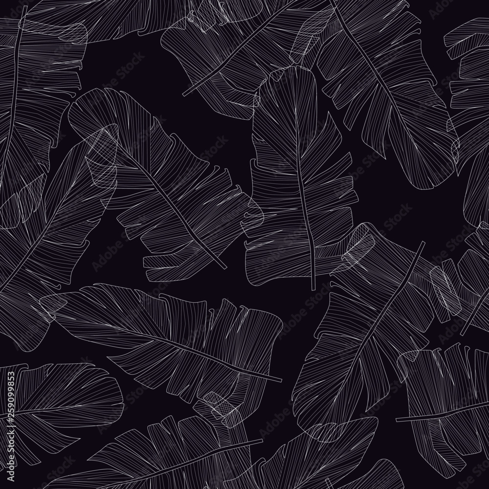 Vector illustration of leaves seamless pattern. Floral organic background. line illustrations. pencil drawing Vector illustration of leaves seamless pattern. Floral organic background. line illustrations. pencil drawing