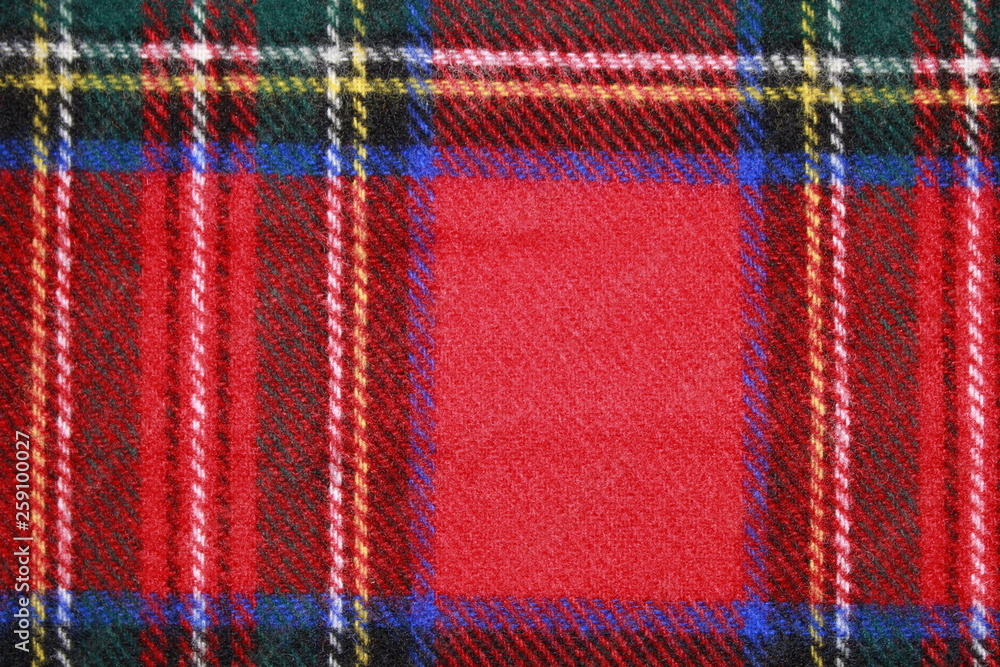 background of fabric Scottish cell red