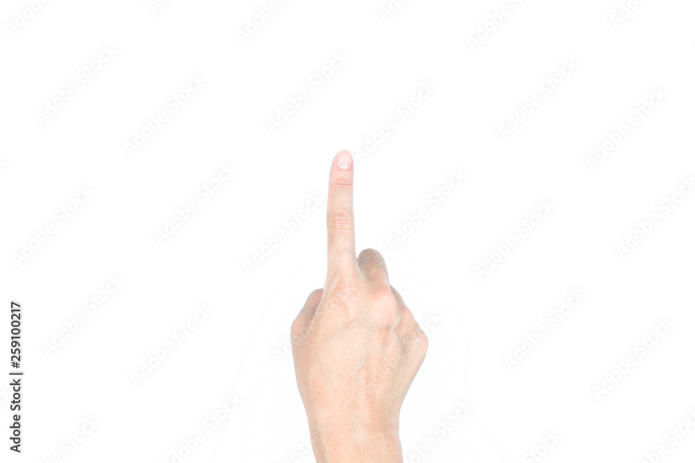 Hand touch screen pointer on isolated white background Hand touch screen pointer on isolated white background