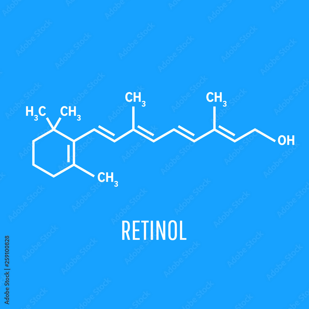 Retinol Vitamin A retinol molecule. Retinol Vitamin A retinol molecule.