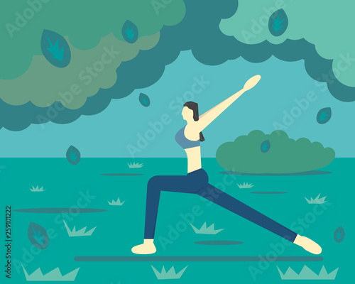 woman doing yoga