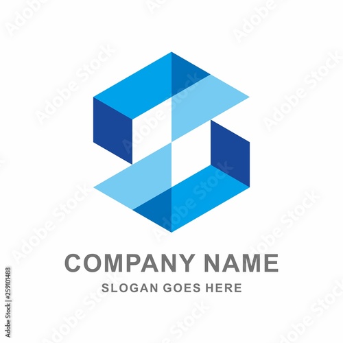 Geometric Square Letter S Business Company Vector Logo Design	