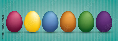 Colored Just Easter Eggs Vintage Banner