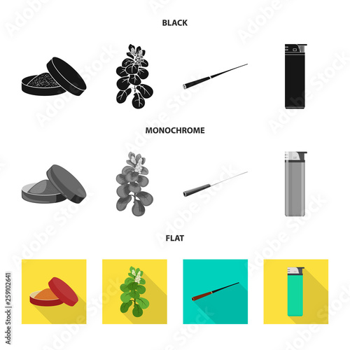 Vector design of refuse and stop symbol. Set of refuse and habit stock vector illustration.