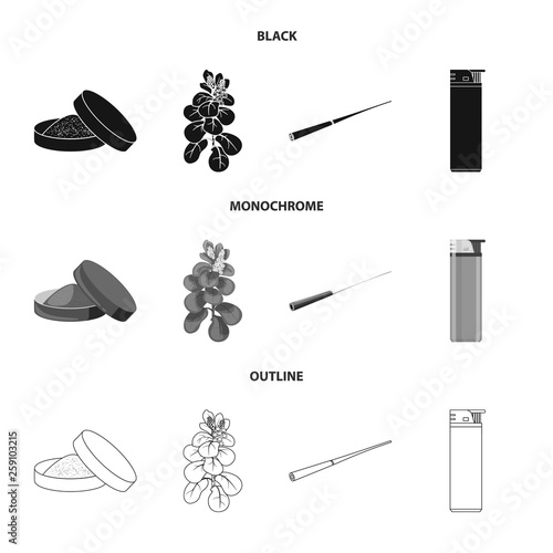 Isolated object of refuse and stop icon. Collection of refuse and habit stock symbol for web.