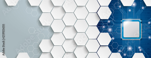 White Hexagon Structure Microchip Header