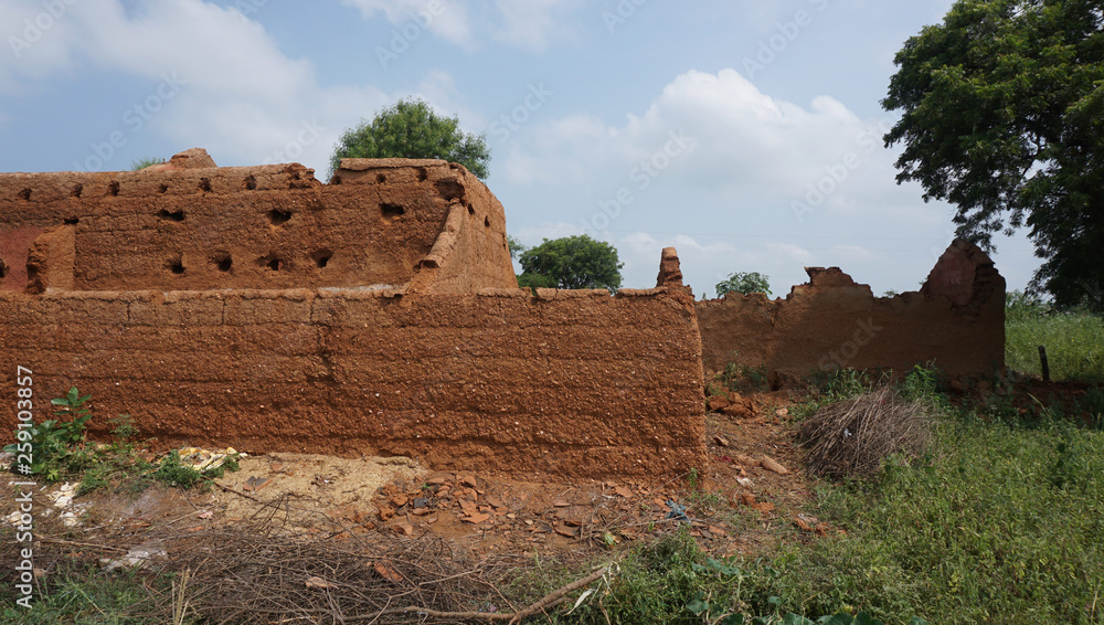 Ancient Village Ruin House Scene