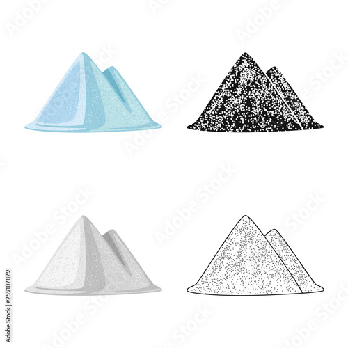 Vector illustration of heap and salty  symbol. Set of heap and seasoning  stock vector illustration.