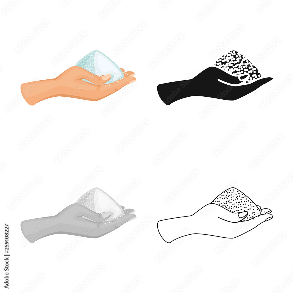 Vector illustration of arm and handful icon. Collection of arm and salty stock vector illustration. - obrazy, fototapety, plakaty 
