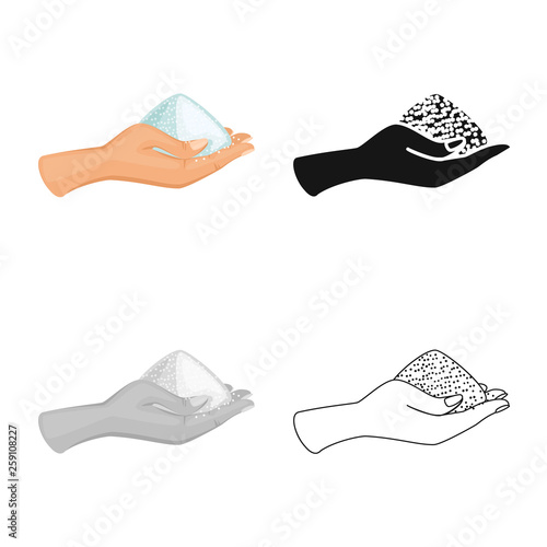 Vector illustration of arm and handful icon. Collection of arm and salty stock vector illustration.