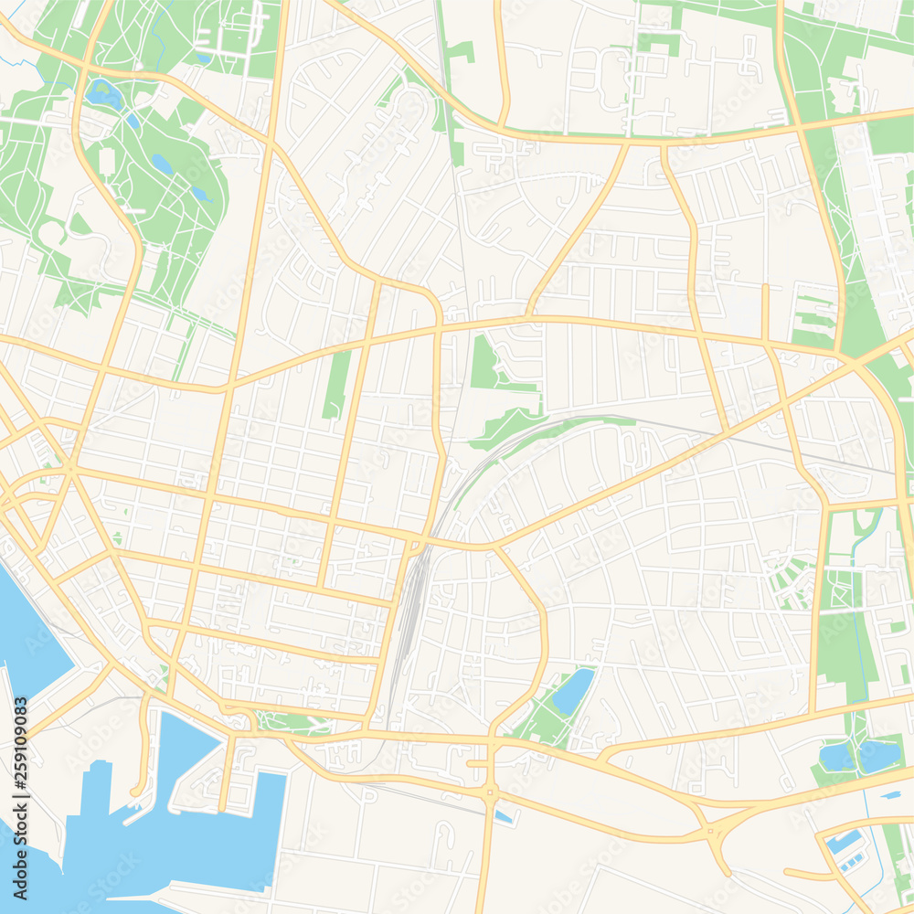 Esbjerg, Denmark printable map