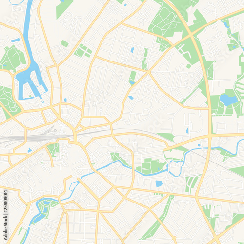 Odense, Denmark printable map