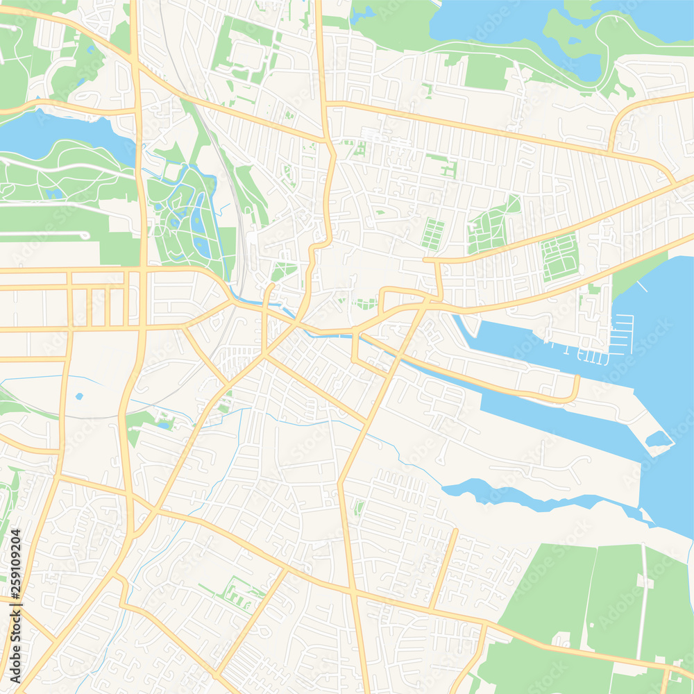 Horsens, Denmark printable map