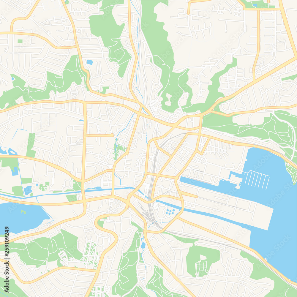 Naklejka premium Vejle, Denmark printable map