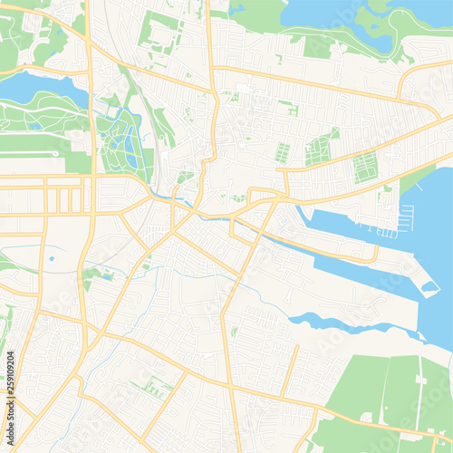 Horsens  Denmark printable map