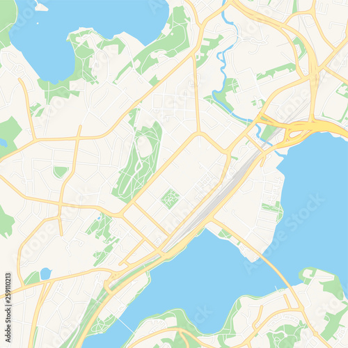 Vászonkép Jyvaskyla, Finland printable map