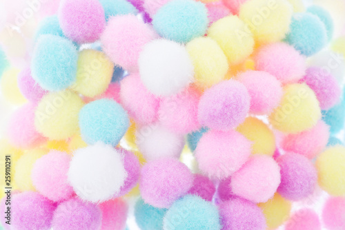 Pastel mix colors fluffy decoration balls