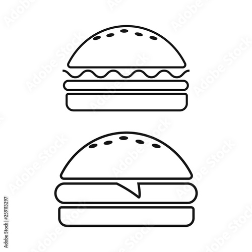 Burger icon vector. Fast food icon. Burger vector silhouette
